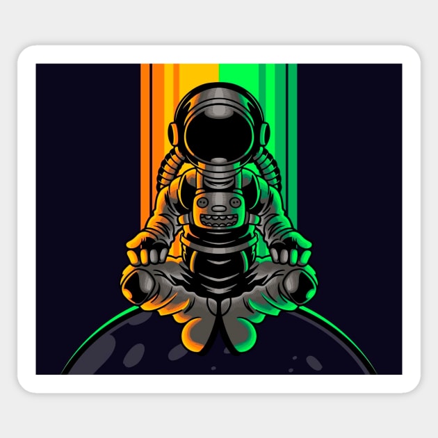 Meditation astronaut Sticker by timegraf